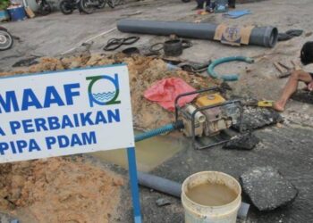 PTMB Lakukan Perbaikan Kebocoran Pipa Air Baku di Simpang 3 Beller, Debit Air Menurun Hingga 30 Persen