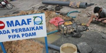 PTMB Lakukan Perbaikan Kebocoran Pipa Air Baku di Simpang 3 Beller, Debit Air Menurun Hingga 30 Persen