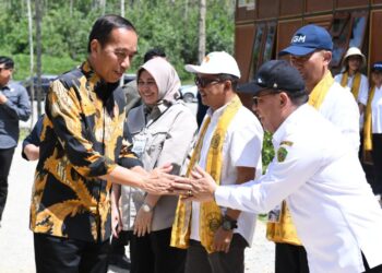Makmur Marbun, mendampingi Presiden Joko Widodo dalam acara peresmian. (Foto : istimewa)