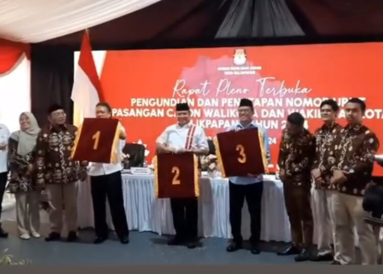 Ini Hasil Pengundian Nomor Urut Paslon Wali Kota dan Wakil Wali Kota Balikpapan