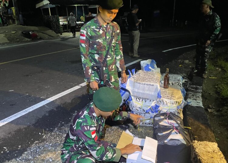 Satgas Pamtas Yonarmed 11 Kostrad Kembali Gagalkan Penyelundupan Miras di Perbatasan Sebatik