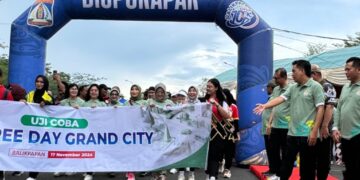 Ketua Dewan Perwakilan Rakyat Daerah (DPRD) Kota Balikpapan, Alwi Al Qadri, turut hadir pada uji coba CFD Grand City, Minggu pagi, 17 November 2024.