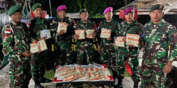 Satgas Pamtas Yonarmed 11 Kostrad Gagalkan Penyelundupan 960 Kosmetik Ilegal di Dermaga Bambangan