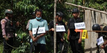 Satgas Ops Damai Cartenz Gelar Rekonstruksi Penembakan Brigpol Iqbal di Yalimo