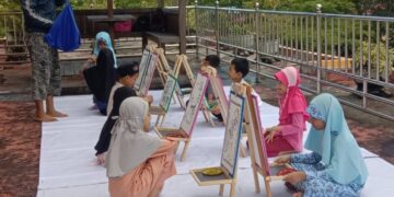 Salah satu rangkaian kegiatan promosi perpustakaan "Kelas Mewarnai" di Dinas Perpustakaan dan Arsip Kota Balikpapan.
