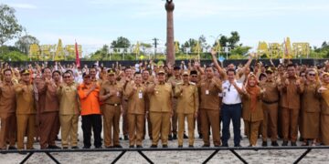 Apel bersama di Lapangan Kantor Bupati PPU pada Senin, 3 Maret 2025