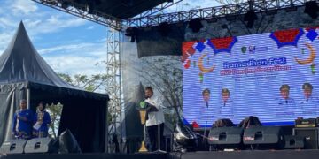 Mudyat Noor saat pembukaan Ramadan Fest di kompleks Islamic Center, Kelurahan Nipah-Nipah