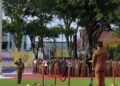Wali Kota Balikpapan, Rahmad Mas’ud, memimpin apel gabungan sekaligus halalbihalal bersama ASN
