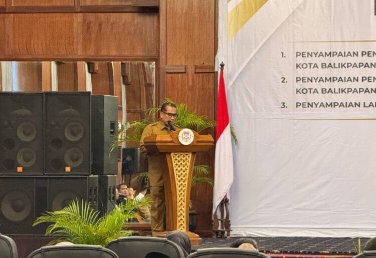 Penyampaian laporan Sekretaris Daerah (Sekda) Kota Balikpapan, Muhaimin