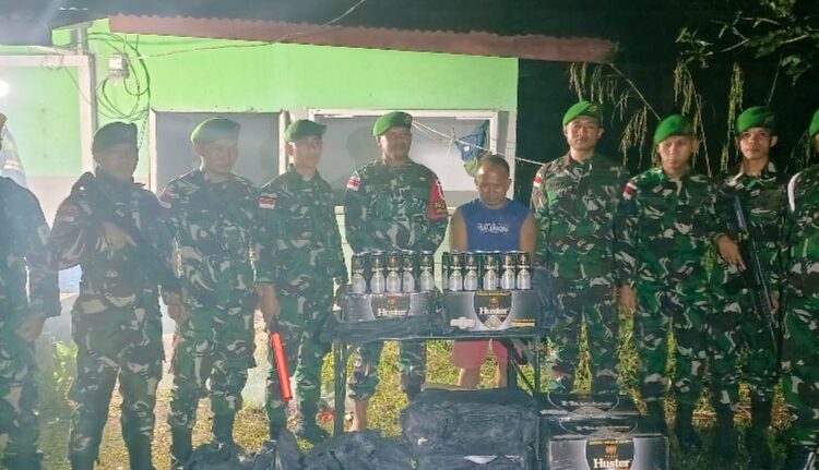 Gagalkan Penyelundupan 360 Botol Miras, Satgas Pamtas RI–Malaysia Perkuat Pengamanan Perbatasan di Malinau