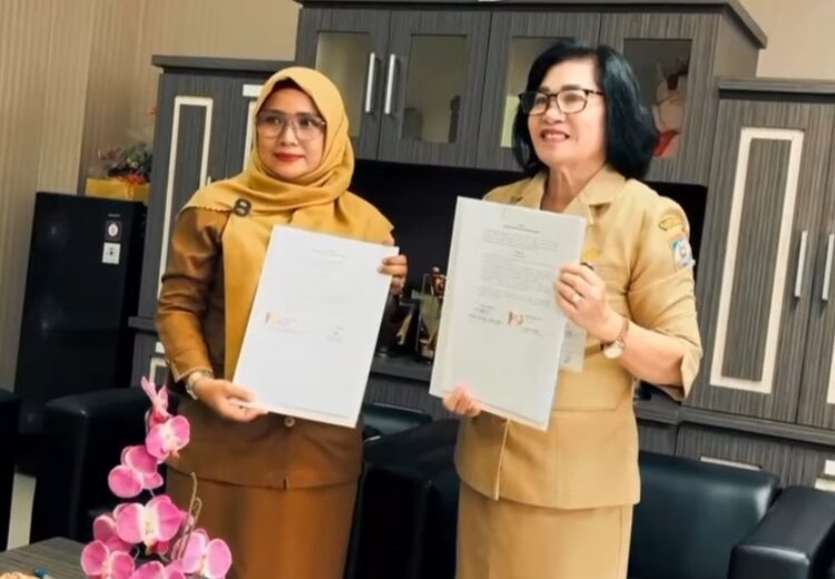 Penandatanganan kerja sama antara Dinas Pemberdayaan Perempuan, Perlindungan Anak, Pengendalian Penduduk, dan Keluarga Berencana (DP3AKB) dengan SLB Negeri Balikpapan.