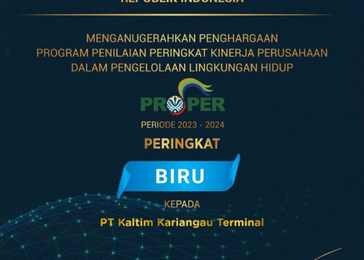 KKT Raih Penghargaan PROPER Biru atas Komitmen Lingkungan Berkelanjutan