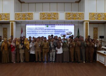 Bimbingan Teknis (Bimtek) meningkatkan peran dan kompetensi agen perubahan sebagai bagian dari percepatan reformasi birokrasi di aula lantai III Kantor Bupati PPU pada Senin, 21 April 2025.