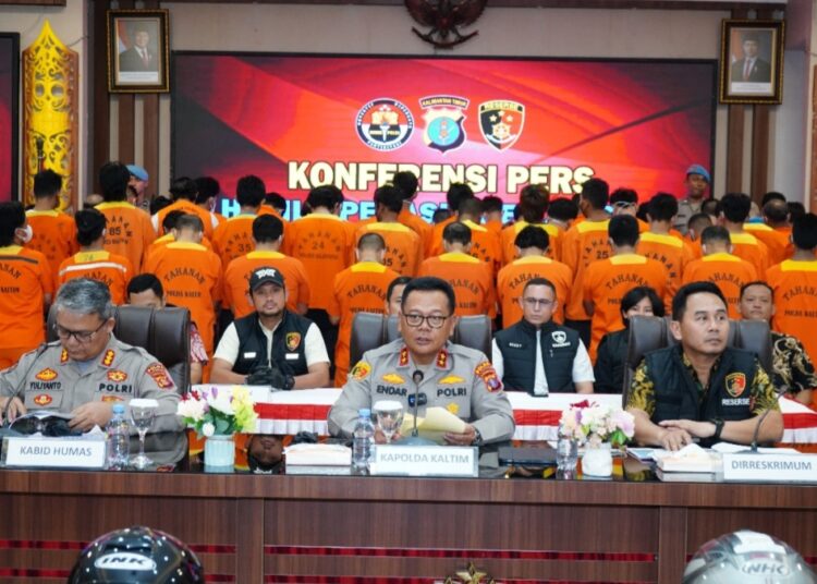 Kapolda Kaltim Beberkan Hasil Operasi Pekat Mahakam II : 134 Pelaku Diamankan, 91 Kasus Terungkap