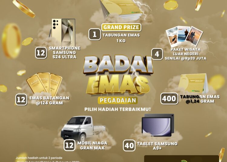 Badai Emas 2025 : Pegadaian Hadirkan Undian Loyalitas Berhadiah Haji, Emas, dan Mobil Niaga