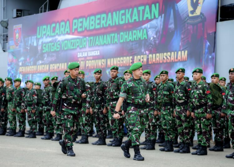 Kodam Mulawarman Kirim Ratusan Prajurit Zeni ke Aceh untuk Dukung Pemulihan Pascabencana